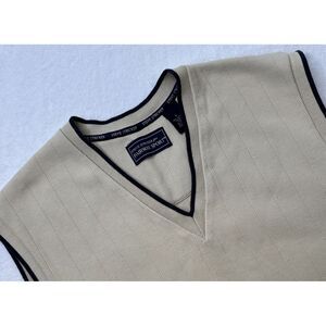 Fairway Sport Steve‎ Stricker XL Beige / Black Mens Sweater Vest ~ EXCELLENT